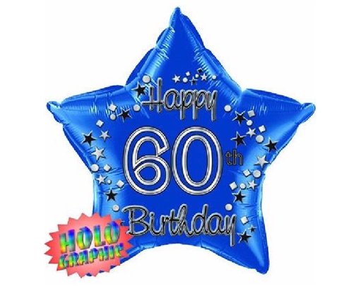22IN 60TH BLUE FOIL BALLOON