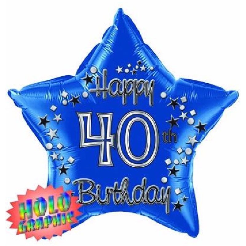 22IN 40TH BLUE FOIL BALLOON