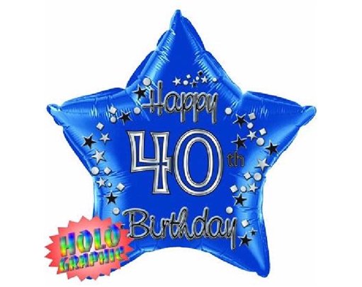 22IN 40TH BLUE FOIL BALLOON