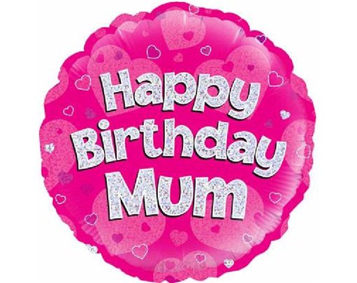 18IN HAPPY B/DAY MUM PINK FOIL