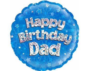 18IN HAPPY B/DAY DAD BLUE FOIL