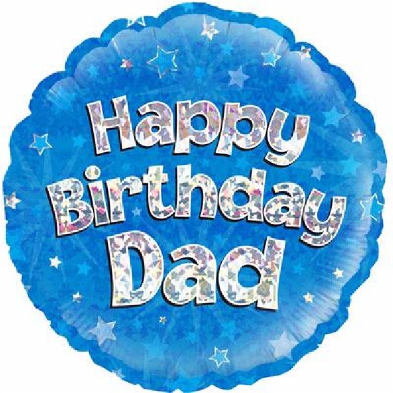 18IN HAPPY B/DAY DAD BLUE FOIL