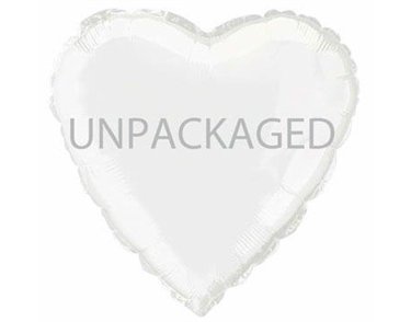 18IN WHITE HEART FOIL BALLOON  12S