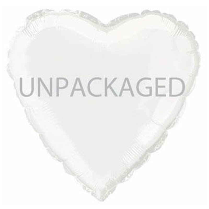 18IN WHITE HEART FOIL BALLOON  12S