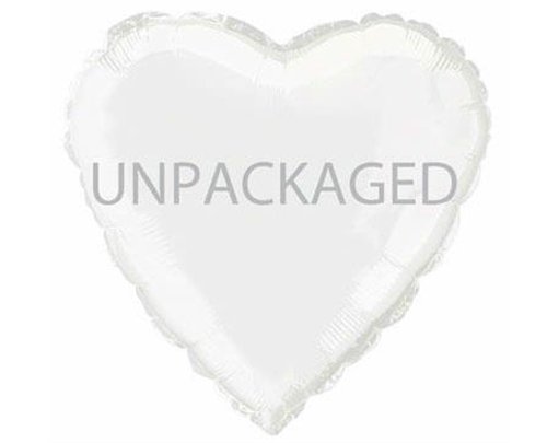 18IN WHITE HEART FOIL BALLOON  12S