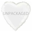 18IN WHITE HEART FOIL BALLOON  12S