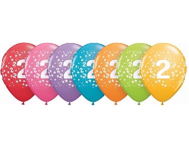 (25) 11IN ASST TROPICAL 2ND B/DAY QUALATEX