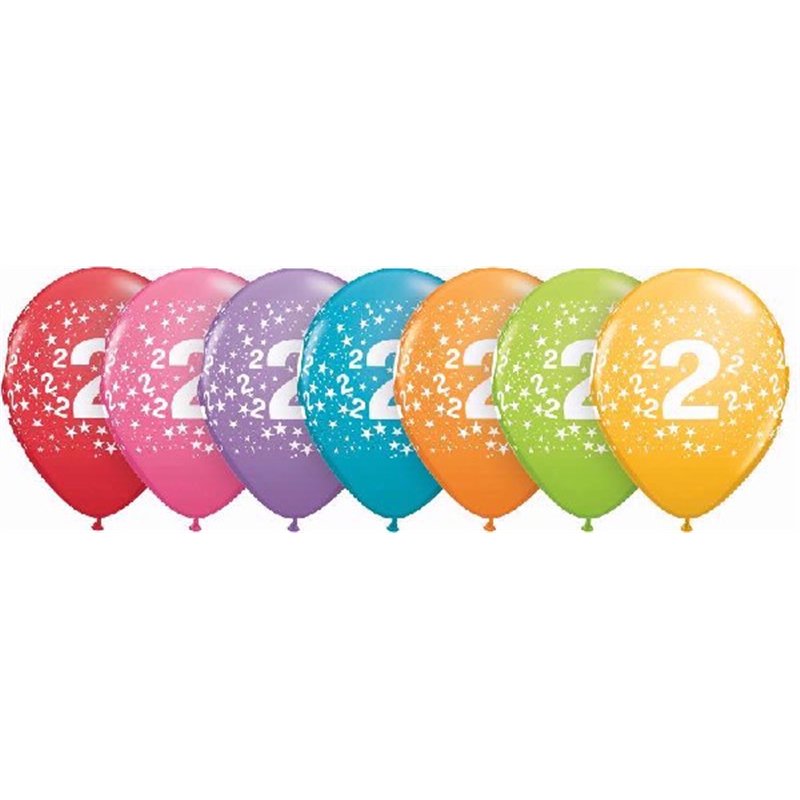 (25) 11IN ASST TROPICAL 2ND B/DAY QUALATEX