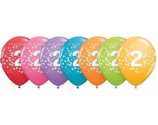 (25) 11IN ASST TROPICAL 2ND B/DAY QUALATEX