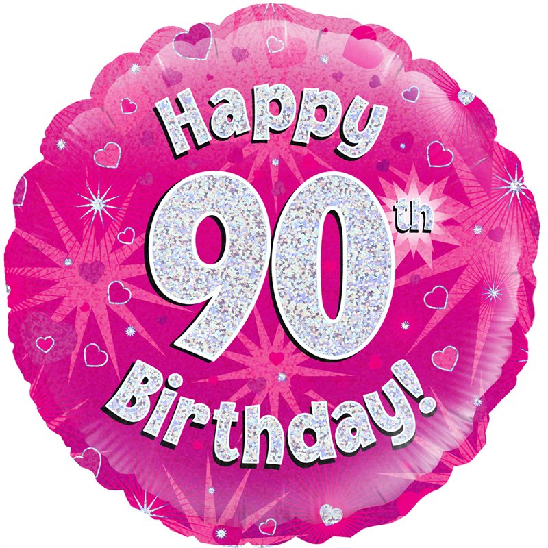 18IN 90TH BIRTHDAY PINK FOIL BALLOON
