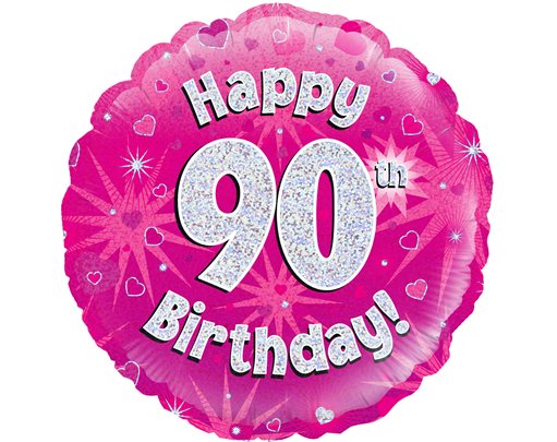 18IN 90TH BIRTHDAY PINK FOIL BALLOON