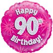 18IN 90TH BIRTHDAY PINK FOIL BALLOON