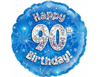 18IN 90TH BIRTHDAY BLUE FOIL BALLOON