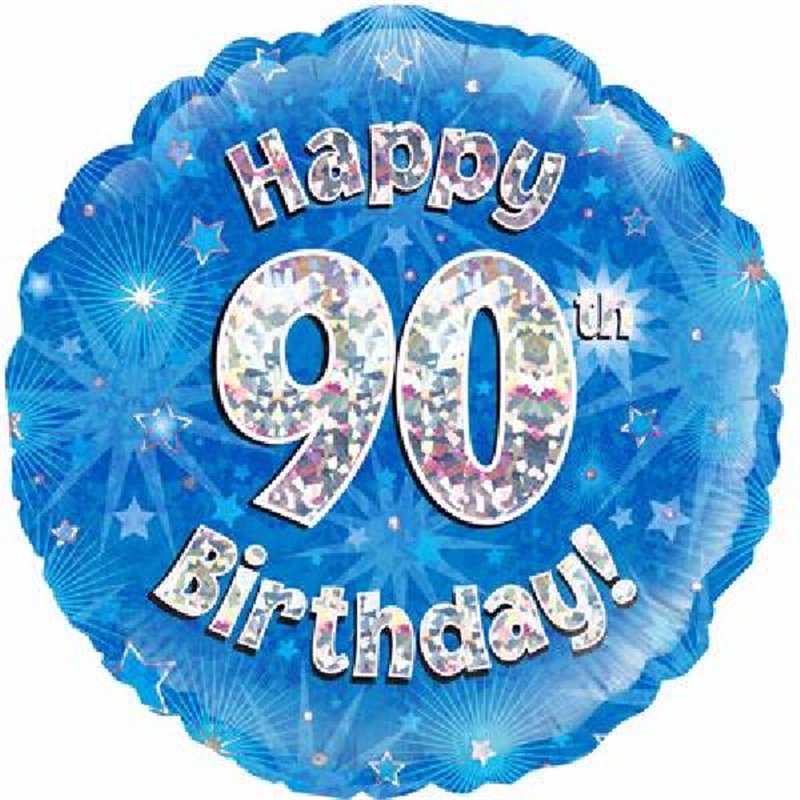 18IN 90TH BIRTHDAY BLUE FOIL BALLOON