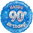 18IN 90TH BIRTHDAY BLUE FOIL BALLOON