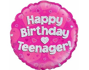 18IN B/DAY TEENAGER PINK FOIL