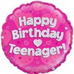 18IN B/DAY TEENAGER PINK FOIL