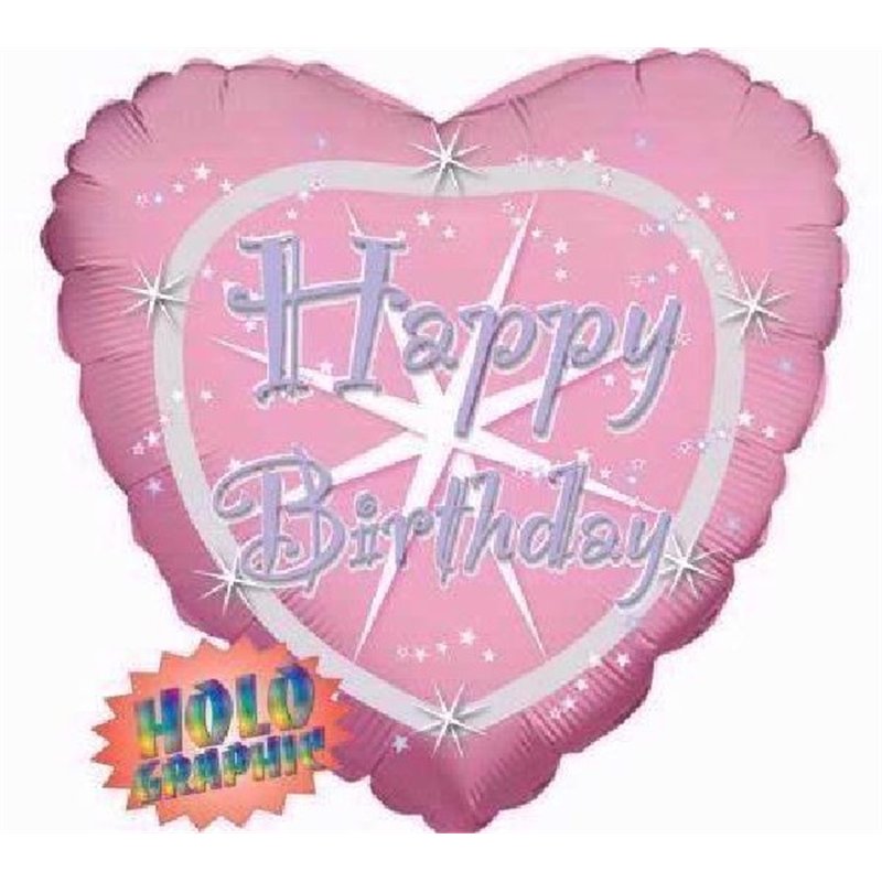 18IN HAPPY B/DAY HEART FOIL BALLOON