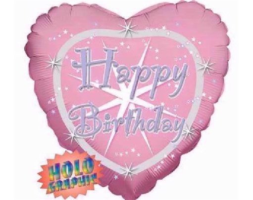 18IN HAPPY B/DAY HEART FOIL BALLOON
