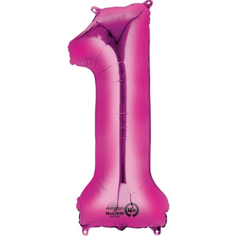 PINK NUMERAL 1 JUMBO FOIL BALLON