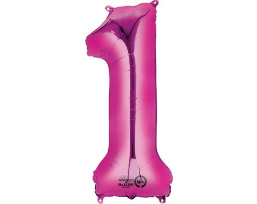PINK NUMERAL 1 JUMBO FOIL BALLON