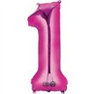 PINK NUMERAL 1 JUMBO FOIL BALLON