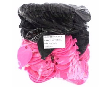 HOT PINK/BLACK BALLOON WEIGHTS  100S