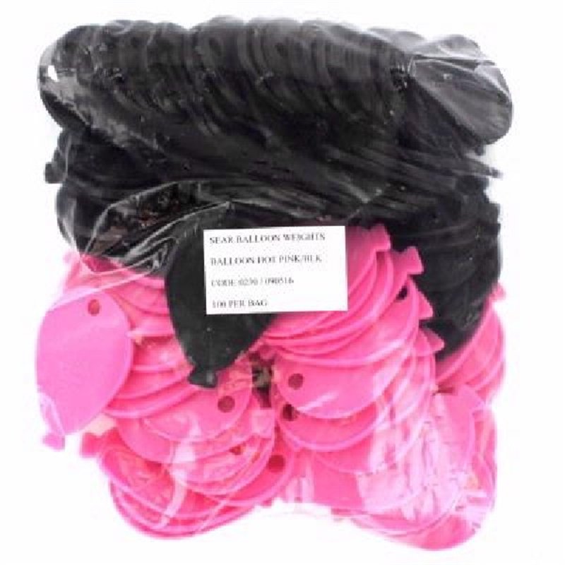 HOT PINK/BLACK BALLOON WEIGHTS  100S