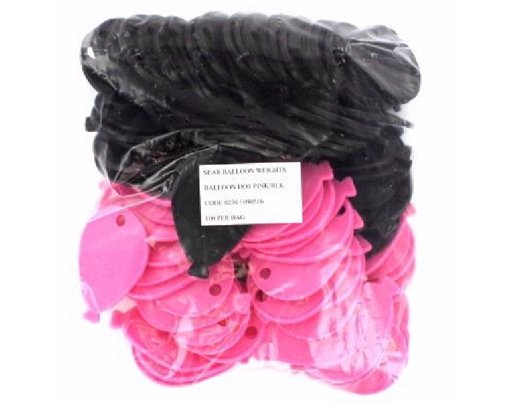 HOT PINK/BLACK BALLOON WEIGHTS  100S