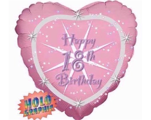 18IN HEART 18TH BIRTHDAY FOIL