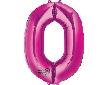 PINK NUMERAL 0 JUMBO FOIL BALLON