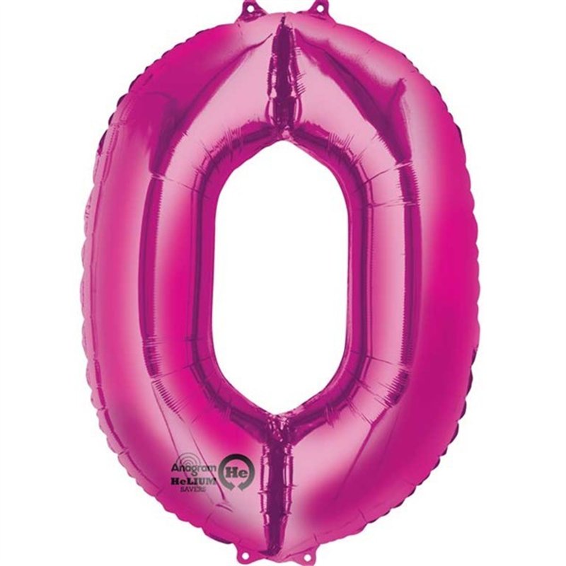 PINK NUMERAL 0 JUMBO FOIL BALLON