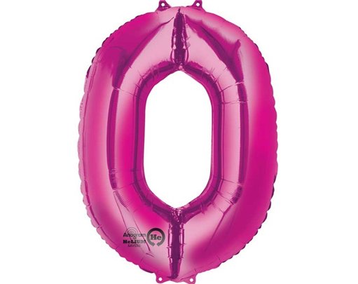 PINK NUMERAL 0 JUMBO FOIL BALLON