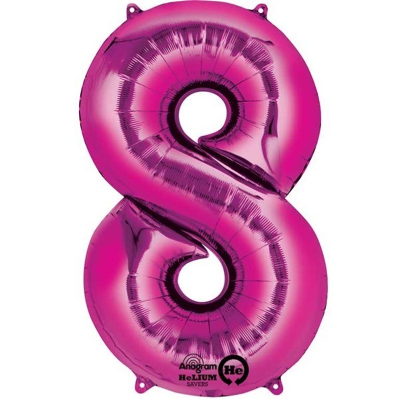 PINK NUMERAL 8 JUMBO FOIL BALLON