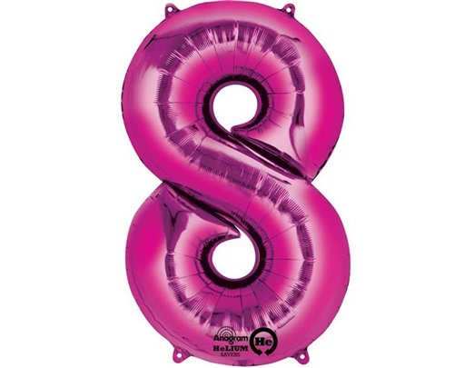 PINK NUMERAL 8 JUMBO FOIL BALLON