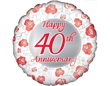 18IN 40TH ANNIVERSARY FOIL BALLOON