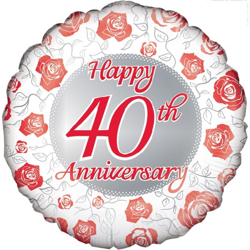 18IN 40TH ANNIVERSARY FOIL BALLOON