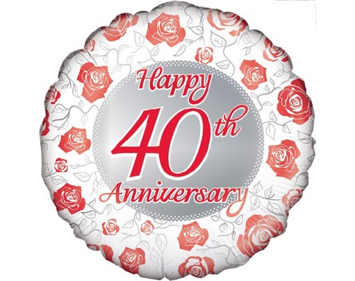 18IN 40TH ANNIVERSARY FOIL BALLOON