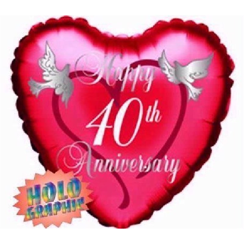 18IN RUBY ANNIVERSARY FOIL BALLOON