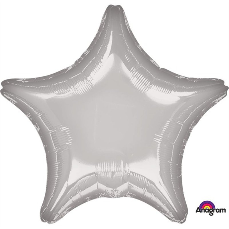 19IN METALLIC SILVER STAR FOIL