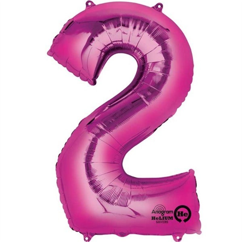 PINK NUMERAL 2 JUMBO FOIL BALLON