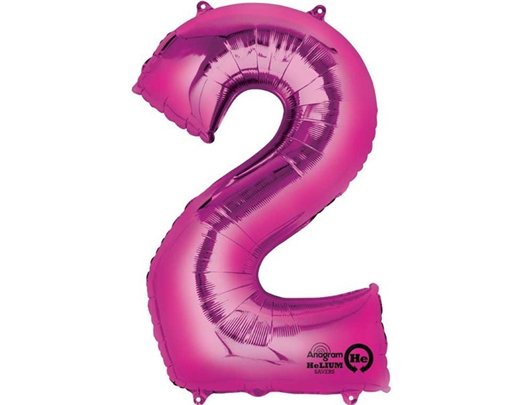 PINK NUMERAL 2 JUMBO FOIL BALLON