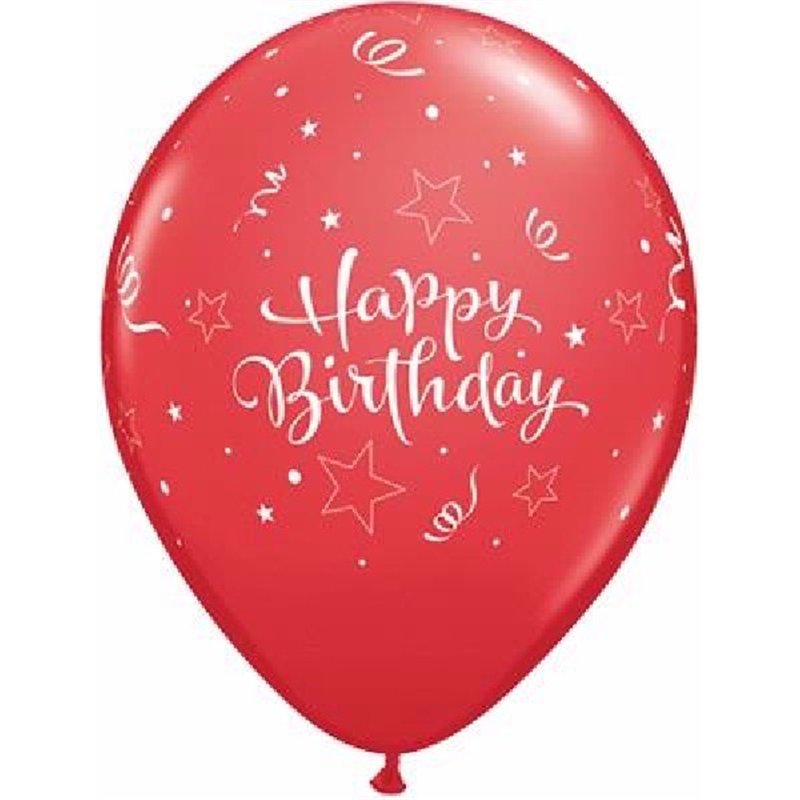(25) 11in BIRTHDAY SHINING STAR QUALATEX