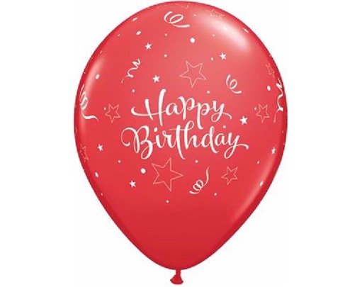 (25) 11in BIRTHDAY SHINING STAR QUALATEX
