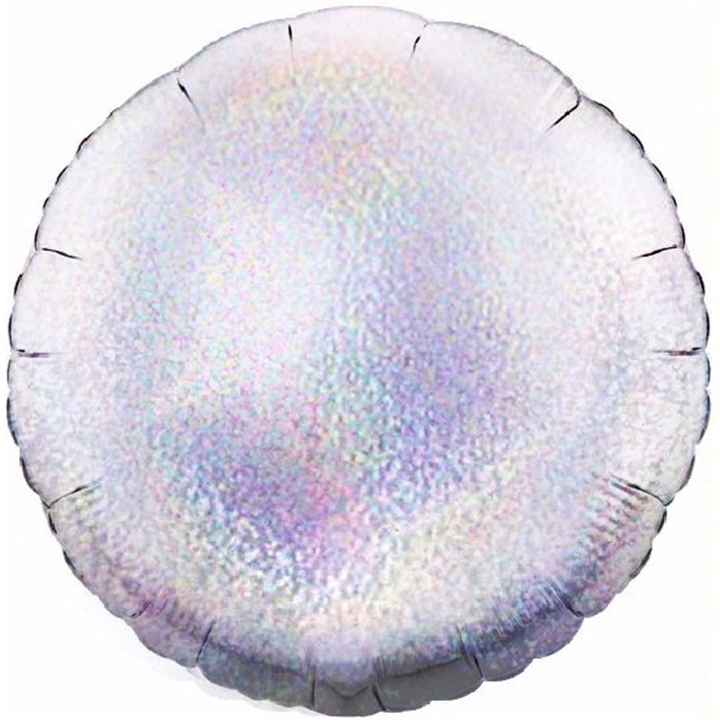SILVER HOLOGRAPHIC ROUND 18IN FOIL