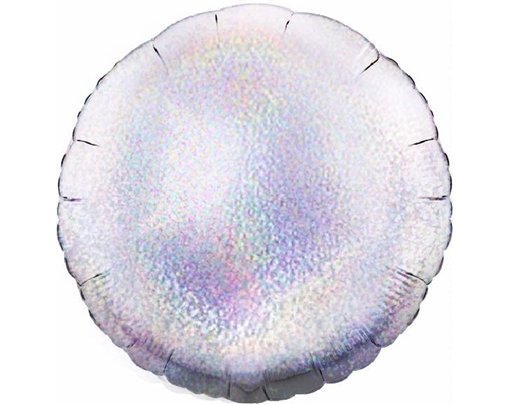 SILVER HOLOGRAPHIC ROUND 18IN FOIL