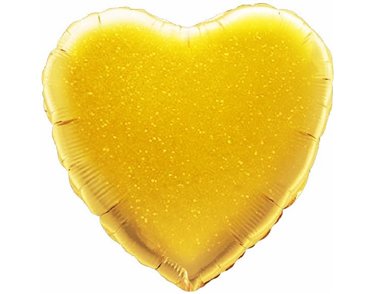 GOLD HOLOGRAPHIC HEART 18IN FOIL