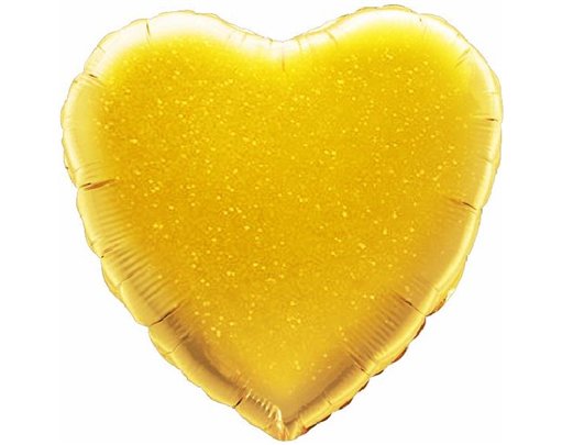 GOLD HOLOGRAPHIC HEART 18IN FOIL