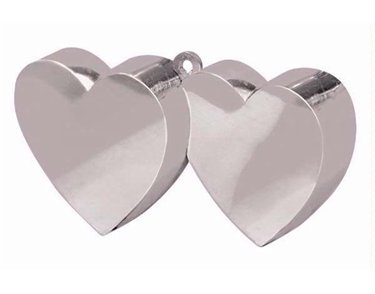 SILVER DOUBLE HEART BALLOON WEIGHT
