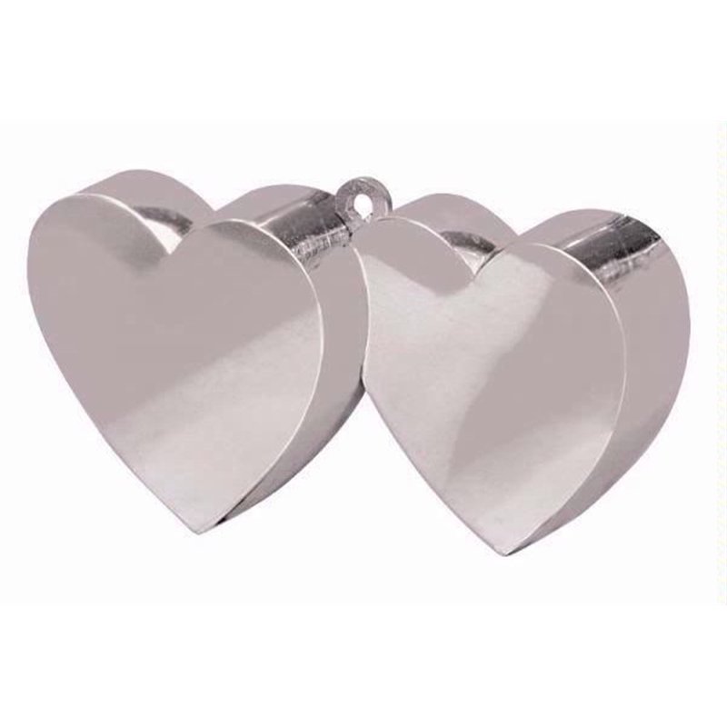 SILVER DOUBLE HEART BALLOON WEIGHT